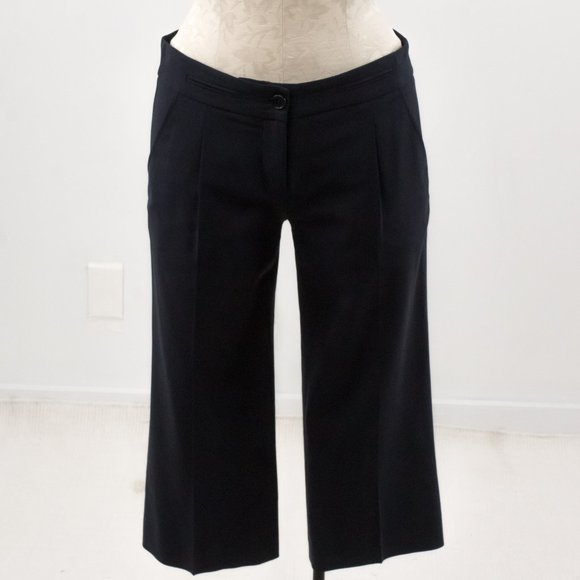 BCBGMaxAzria 4 Wool Capri Cropped Pants Dark Blue - Picture 7 of 10